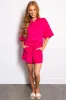 She+Sky Hot Pink Elastic Waist Gauze Woven Shorts sold by Lime Lush