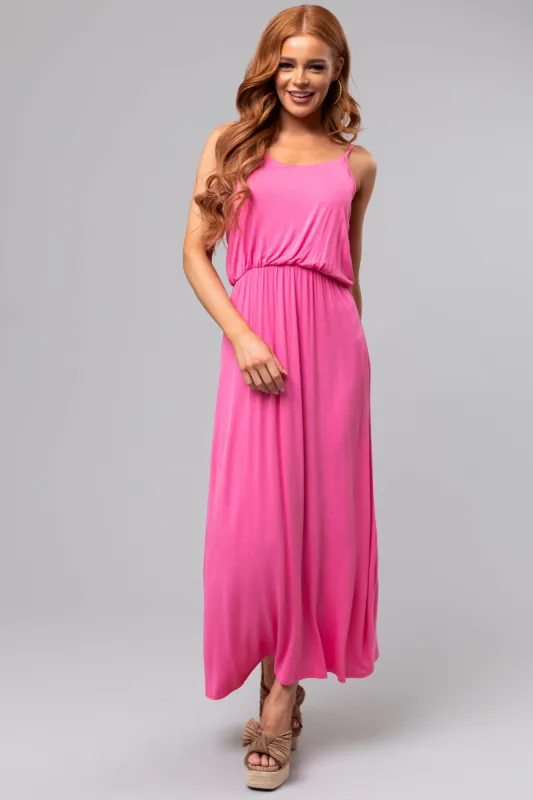 Bubblegum Blouson Knit Maxi Cami Dress sold by Lime Lush