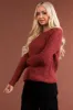 Rust Multicolored Yarn Long Sleeve Knit Sweater sold by Lime Lush