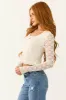 Cream Floral Lace Long Sleeve Top sold by Lime Lush