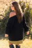 Black Textured Sleeve Open Chenille Cardigan sold by Lime Lush