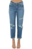 YMI Medium High Waisted Distressed Boyfriend Jeans sold by Lime Lush