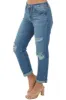 YMI Medium High Waisted Distressed Boyfriend Jeans sold by Lime Lush