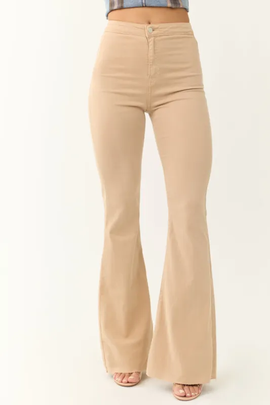 Cello Beige High Rise Flare Leg Jeans sold by Lime Lush