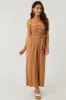 Sandstone Smocked Wide Leg Cropped Jumpsuit sold by Lime Lush