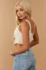 Champagne Ribbed Knit Cropped Corset Tank Top sold by Lime Lush