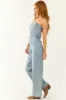 Medium Wash Denim Strapless Jumpsuit sold by Lime Lush