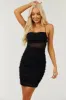 Black Glittery Lattice Back Bodycon Mini Dress sold by Lime Lush