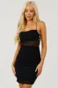 Black Glittery Lattice Back Bodycon Mini Dress sold by Lime Lush
