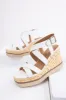 White Strappy Jute Braided Platform Wedges sold by Lime Lush
