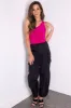 Black Drawstring Cargo Parachute Pants sold by Lime Lush