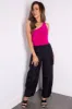 Black Drawstring Cargo Parachute Pants sold by Lime Lush