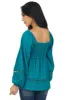 Teal Smocked Bust Lace Detailed Blouse sold by Lime Lush