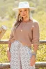 Camel Back Twist Drop Shoulder Sweater sold by Lime Lush