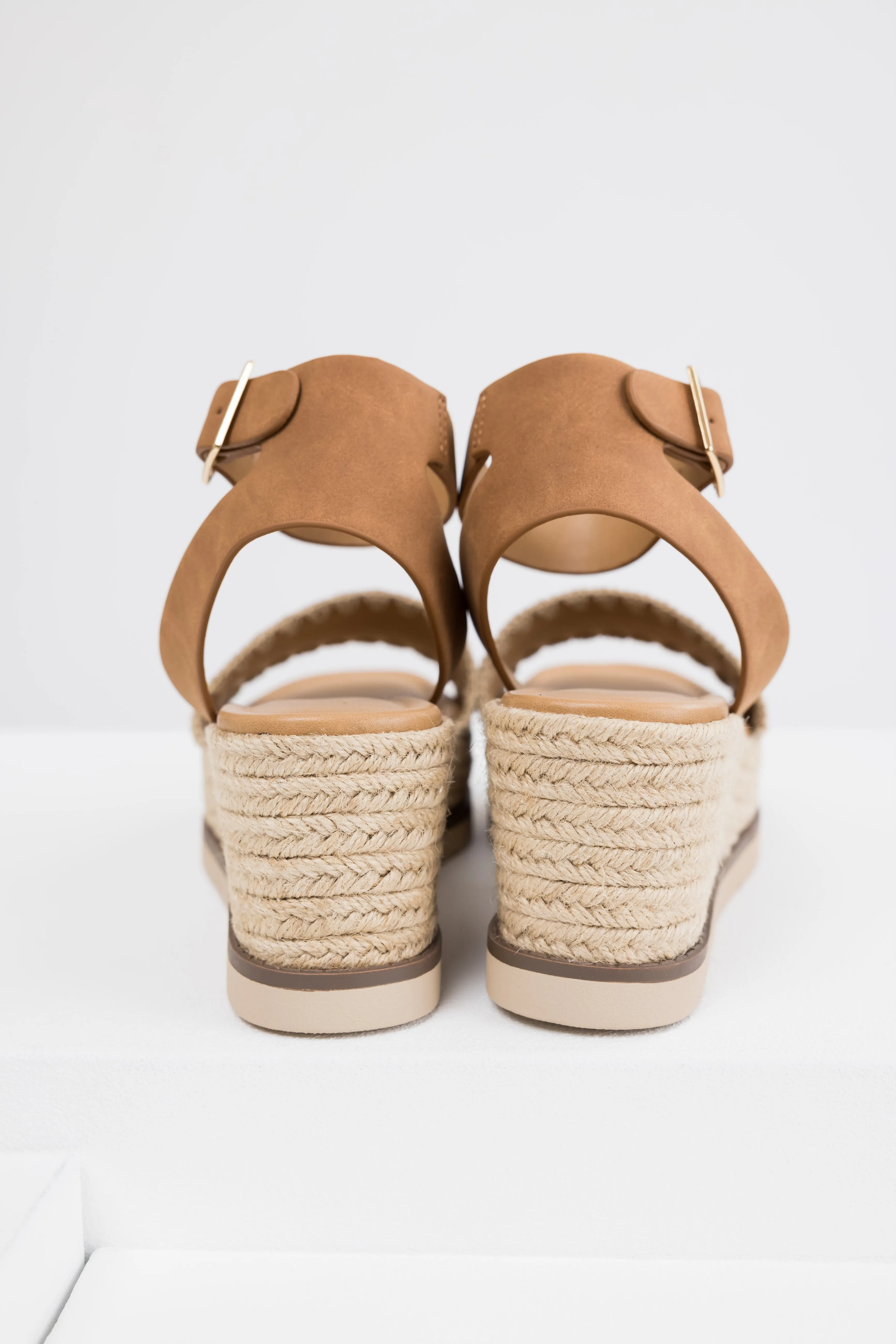 Sepia Stitched Trim Espadrille Platform Sandals sold by Lime Lush product image thumbnail 2