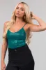 Teal Strappy Back Sequined Bodysuit sold by Lime Lush