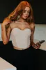 Sand Mesh Strapless Corset Crop Top sold by Lime Lush
