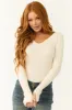 Cream Ribbed Knit Off Shoulder Bodysuit sold by Lime Lush
