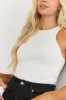 Ivory Soft Brushed Knit Sleeveless Bodysuit sold by Lime Lush