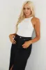 Ivory Soft Brushed Knit Sleeveless Bodysuit sold by Lime Lush