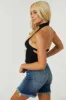 Black Open Back High Halter Neck Ribbed Top sold by Lime Lush