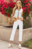 KanCan White High Rise Straight Leg Jeans sold by Lime Lush