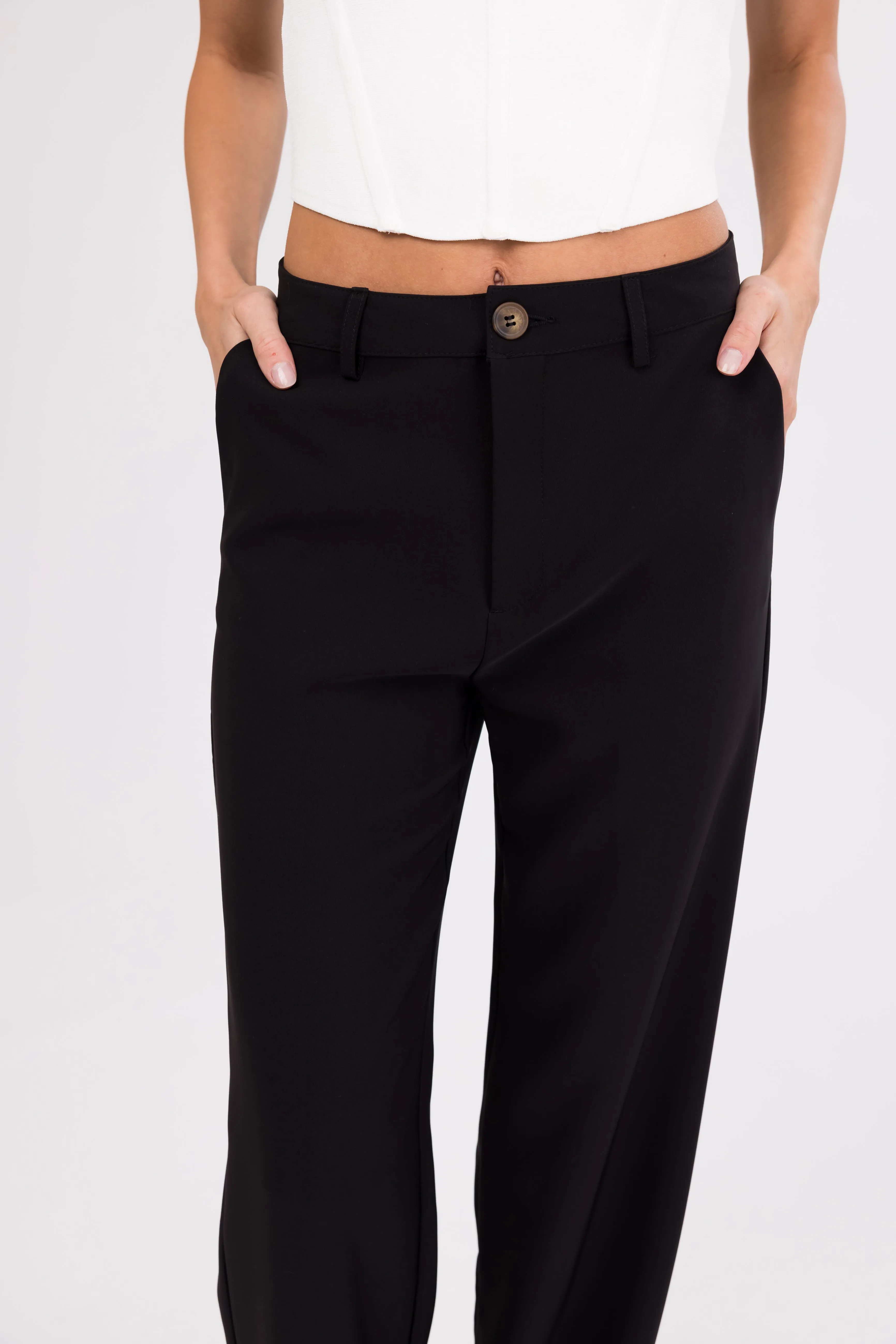 Emily Black Straight Leg Dress Pants sold by Lime Lush product image thumbnail 2