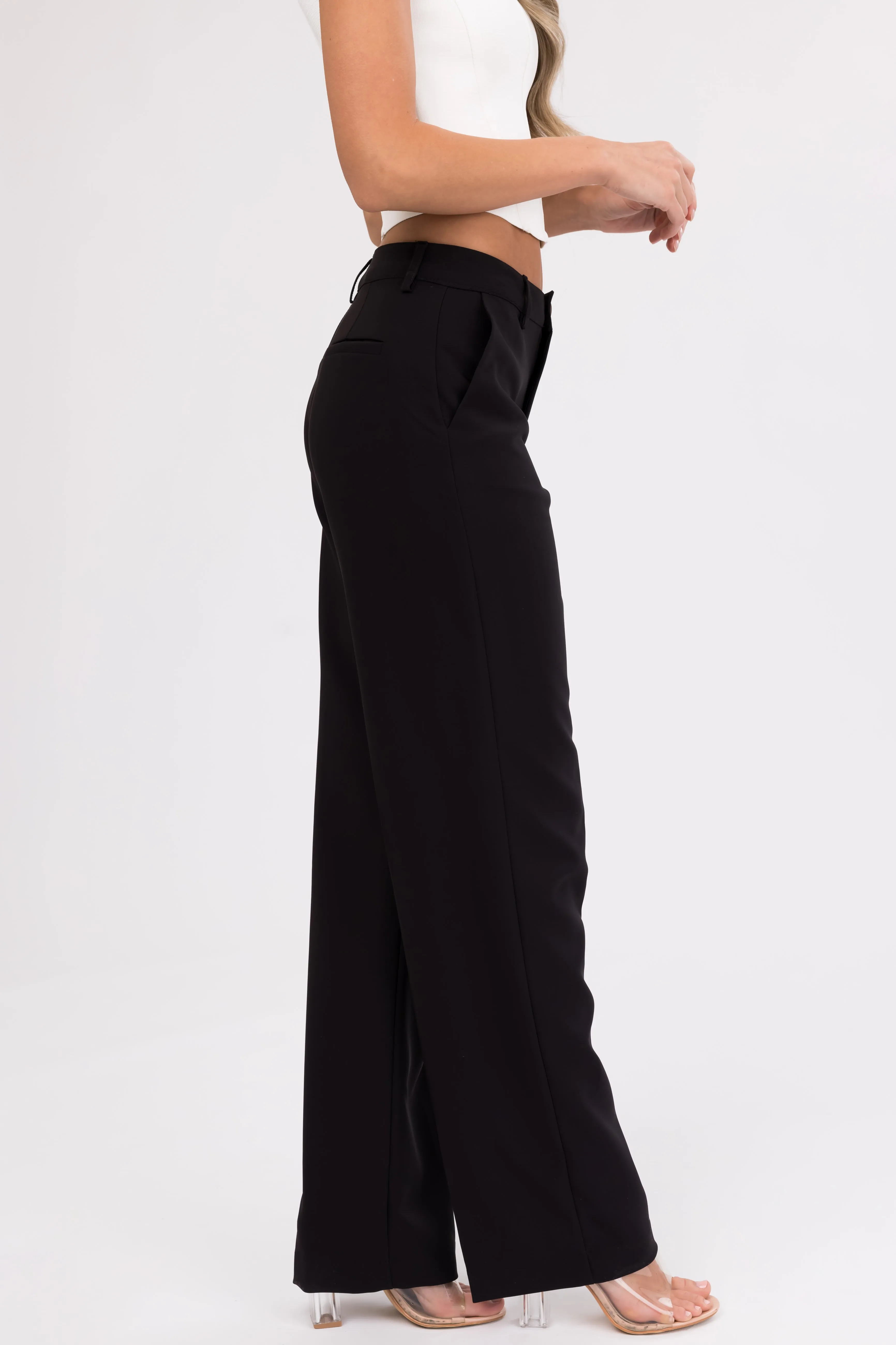 Emily Black Straight Leg Dress Pants sold by Lime Lush product image thumbnail 4