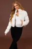 Vanilla Drawstring Hem Cropped Puffer Jacket sold by Lime Lush
