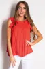 Scarlet Pleated Ruffle Short Sleeve Woven Top sold by Lime Lush