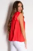 Scarlet Pleated Ruffle Short Sleeve Woven Top sold by Lime Lush