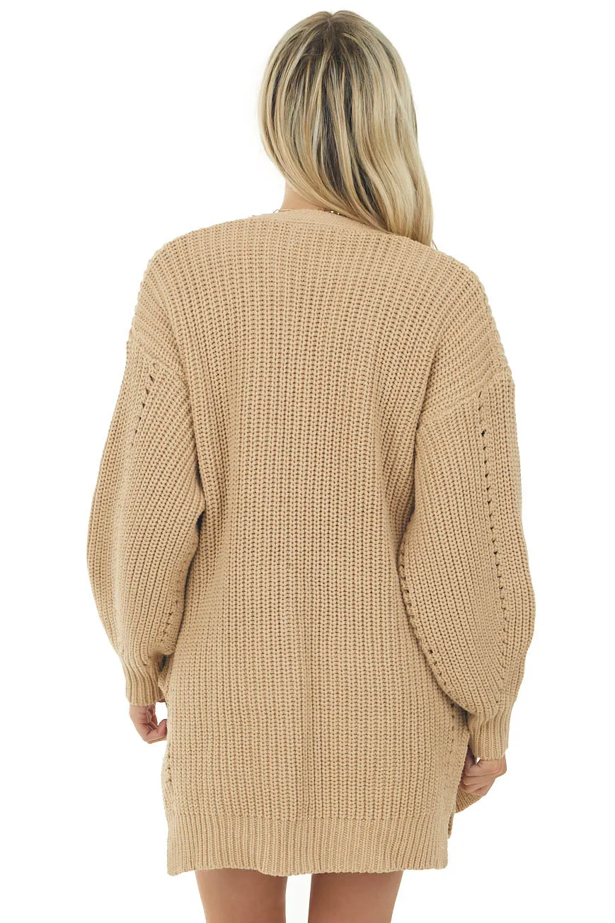 Beige Side Pocket Pointelle Cardigan sold by Lime Lush product image thumbnail 5