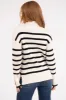 Cream and Black Striped Mock Neck Ribbed Sweater sold by Lime Lush