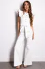 Flying Tomato Off White Short Sleeve Jumpsuit sold by Lime Lush