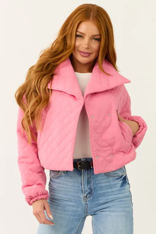 Punch Quilted Cropped Puffer Jacket sold by Lime Lush