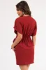 Marsala Short Wrap Dress with Ruching sold by Lime Lush