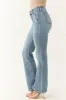 Sneak Peek Medium Light Wash Stretchy Slim Bootcut Jeans sold by Lime Lush