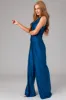 Gigi-S Cobalt One Shoulder Straight Leg Jumpsuit sold by Lime Lush