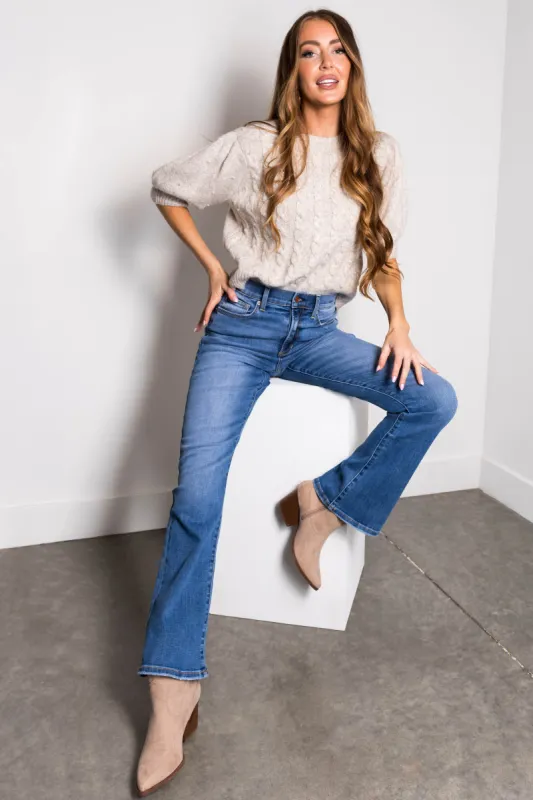 Sneak Peek Medium Wash Slim Bootcut Jeans sold by Lime Lush