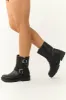 Black Double Buckle Short Boot sold by Lime Lush