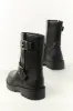 Black Double Buckle Short Boot sold by Lime Lush