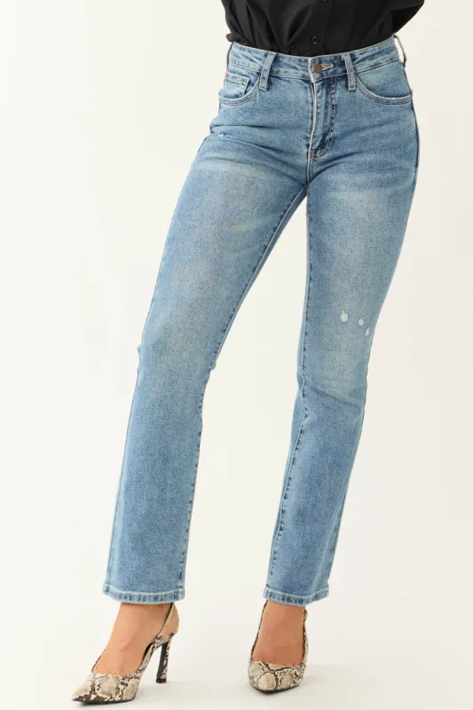 Special A Medium Wash Skinny Bootcut Jeans sold by Lime Lush