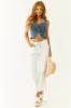 Medium Dark Wash Denim Lace Up Top sold by Lime Lush