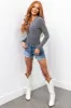 Stone Ribbed Knit Button Down Bodysuit sold by Lime Lush