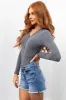 Stone Ribbed Knit Button Down Bodysuit sold by Lime Lush