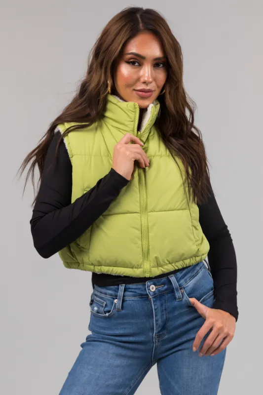 Lime Reversible Zip Up Puffer Vest sold by Lime Lush