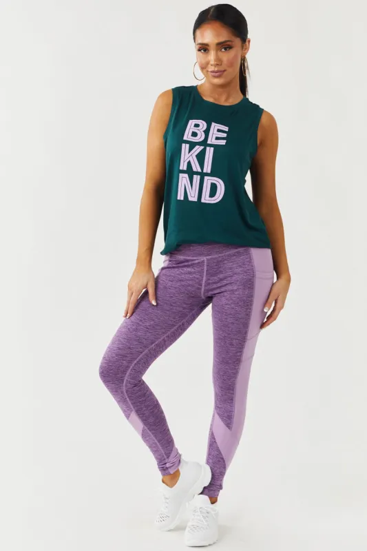 Lilac Colorblock Mid Rise Leggings with Pockets sold by Lime Lush
