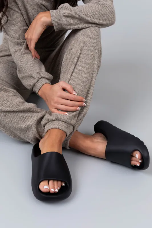 靴 both paris GAO EVA BUCKLED SLIDES-BLACK both - GAO EVA BUCKLED SLIDES-BLACK | Parallel