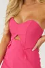 Hot Pink Strapless Cut Out Pleated Bustier Romper sold by Lime Lush