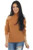 Caramel Cold Shoulder Turtleneck Knit Sweater sold by Lime Lush
